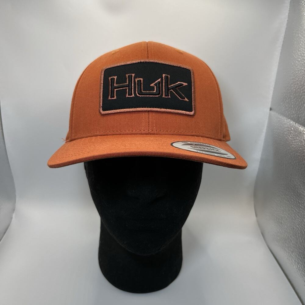 HUK Bold Patch No Mesh Trucker Hat Baked Clay Orange Snapback OS NWOT